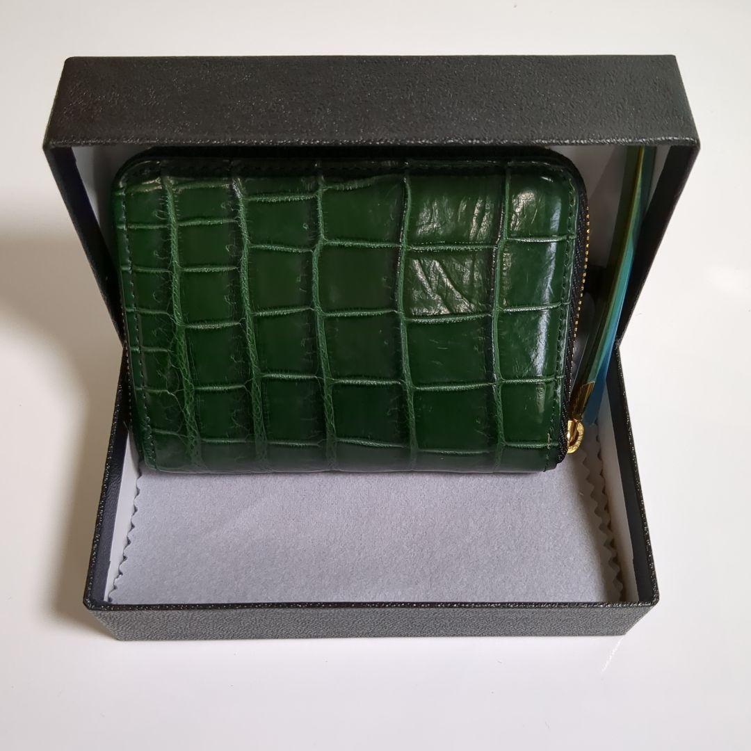 【美品】池田工芸創業80周年記念 ティラノ クロコダイル財布 王者の緑