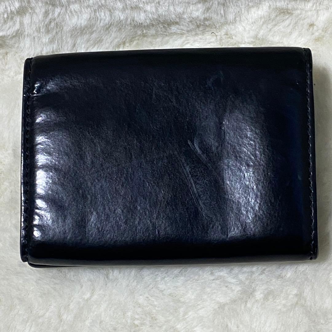 美品 MARNI 三つ折り財布　ブラック　ゴールド　プレート　マルニ　レザー