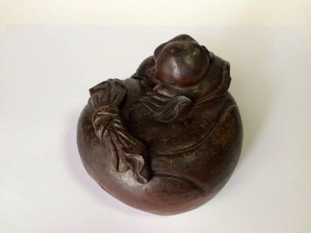 古備前　香炉 布袋】識箱付　備前焼 福の神 置物
