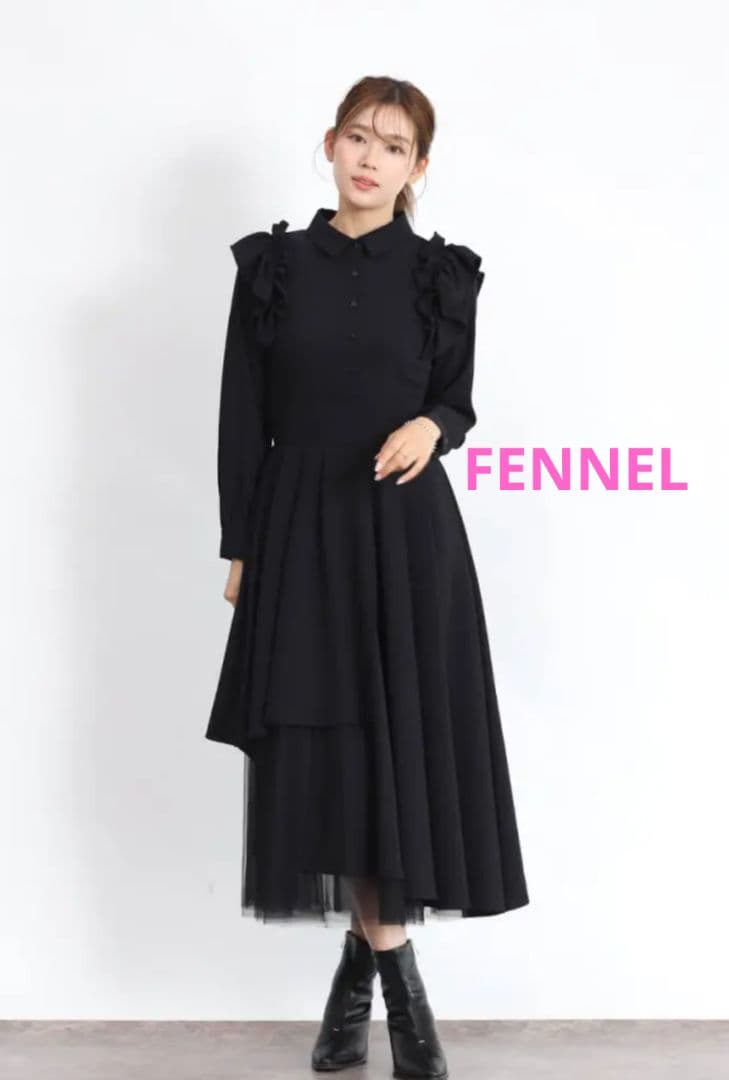 新品　FENNEL　シャツカラーラップフレア　ワンピース　スコットクラブ系