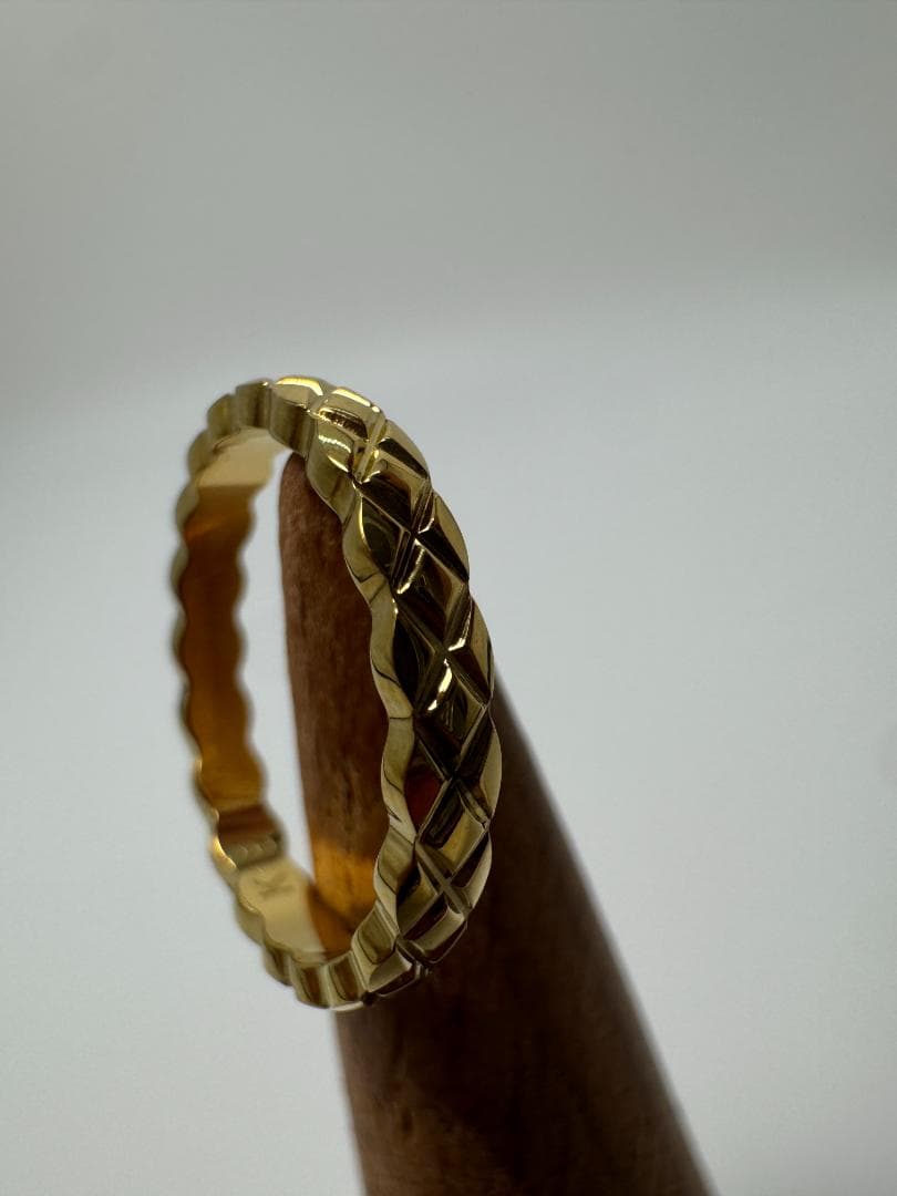 K18ゴールド 編み込みデザインリング1.59g 11号