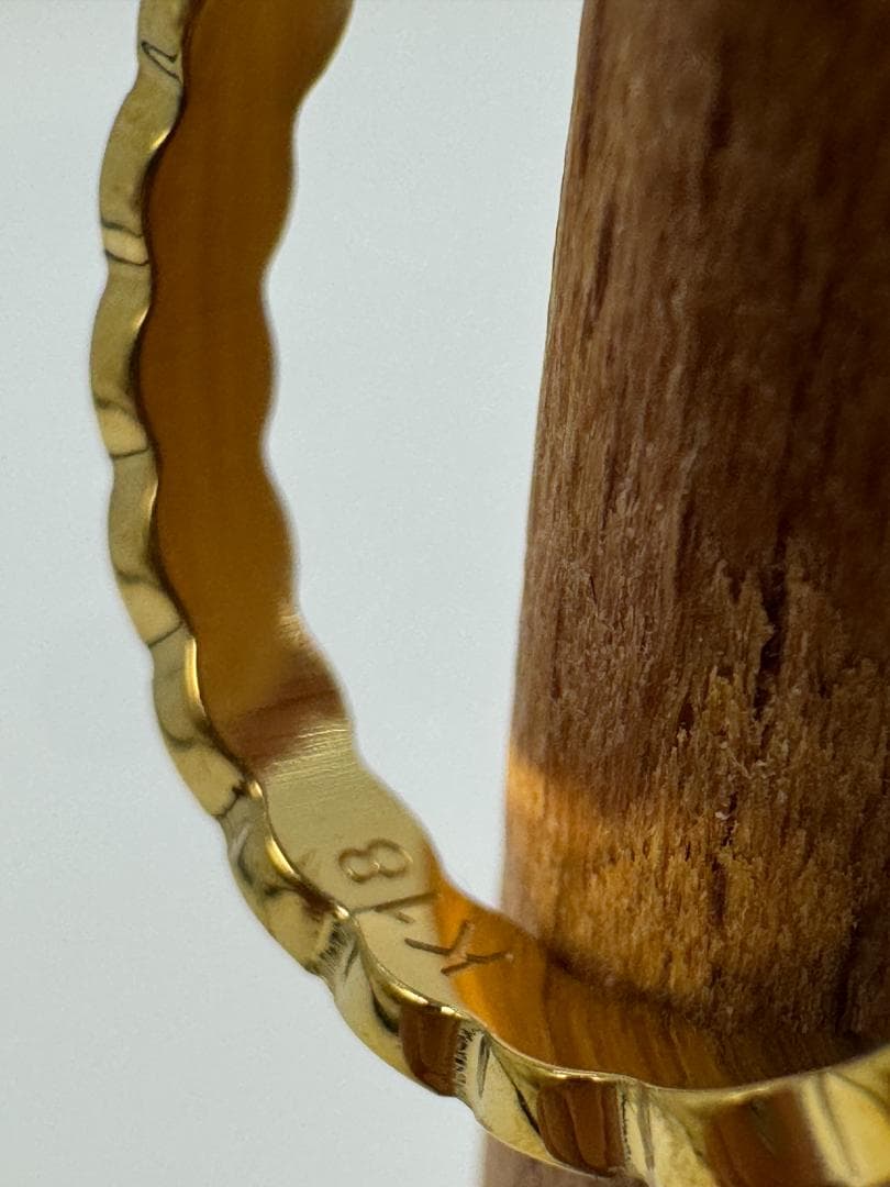 K18ゴールド 編み込みデザインリング1.59g 11号