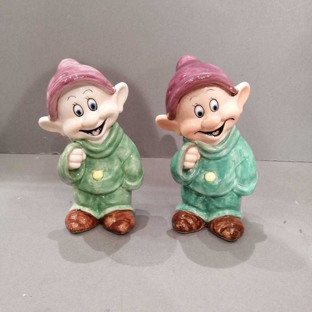 iΦ【 廃盤品 】希少 陶器 ディズニー 白雪姫と七人の小人 置き物 オブジェ