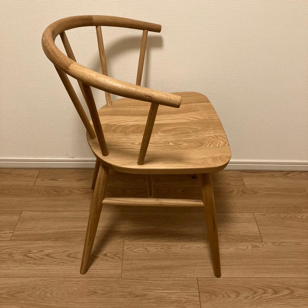 無印良品 オーク材 アームチェア 丸脚 天然木 木製 椅子