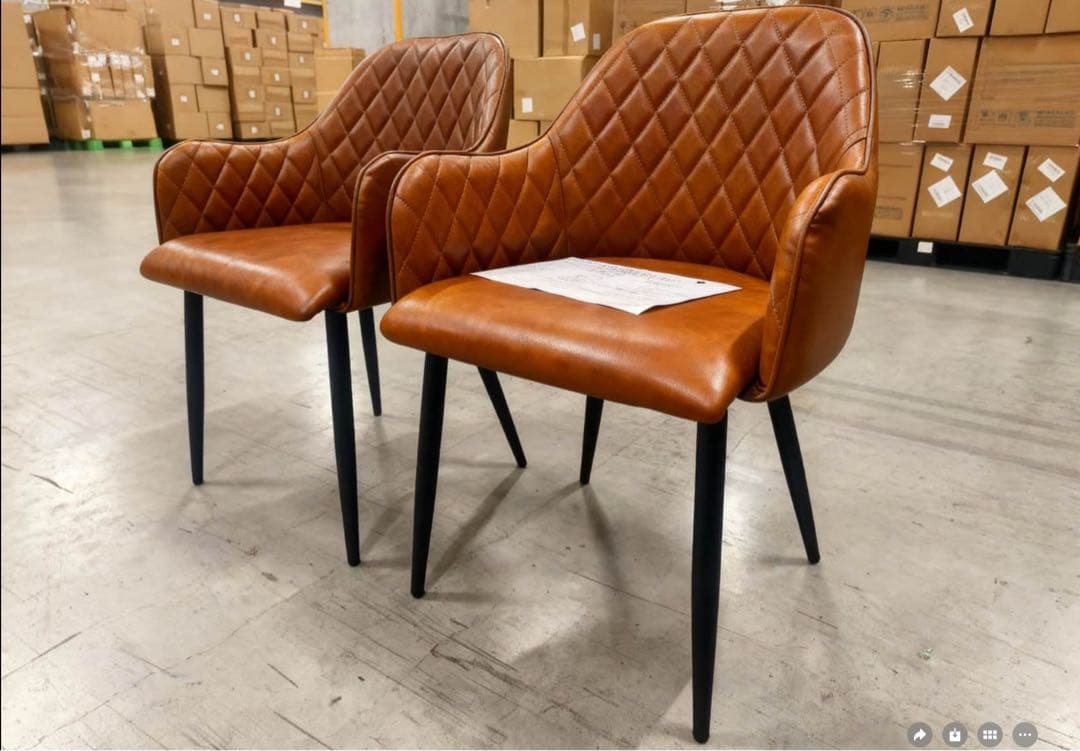 高級感レザーファブリックダイニングチェア4脚セットスチール脚北欧風おしゃれ