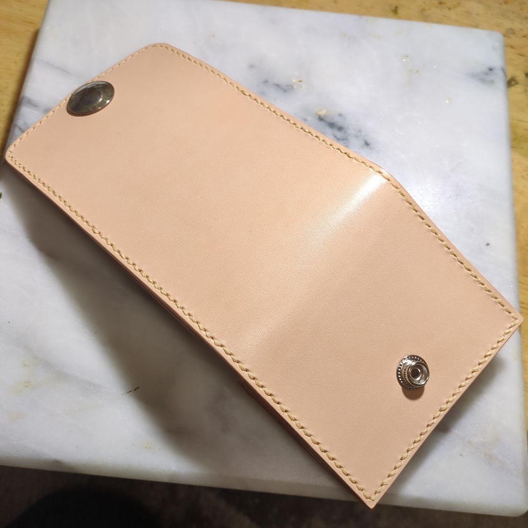 姫路ヌメ革 ミニ財布 ハンドメイド 小さい財布 2つ折り財布 コンチョ 本革
