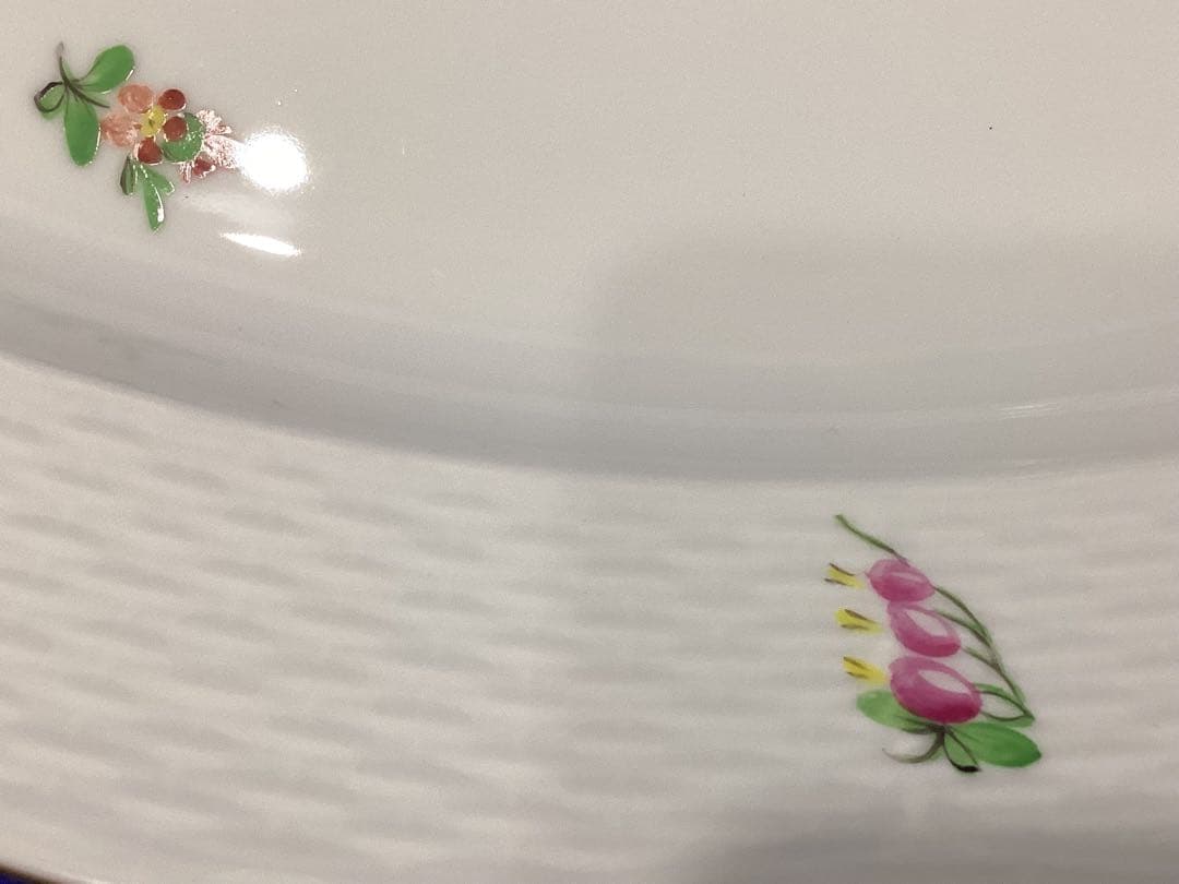 ヘレンド　パーティープレート　チューリップの花束　オーバル型大皿　ハンドペイント