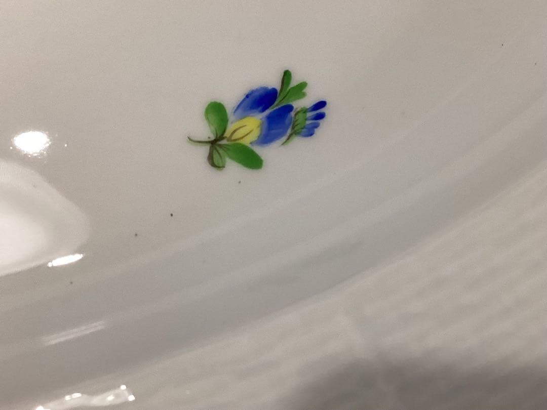 ヘレンド　パーティープレート　チューリップの花束　オーバル型大皿　ハンドペイント