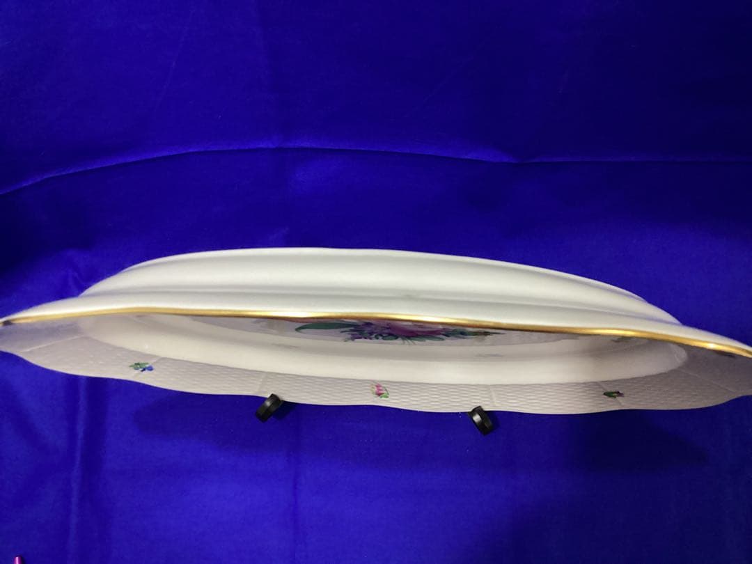 ヘレンド　パーティープレート　チューリップの花束　オーバル型大皿　ハンドペイント