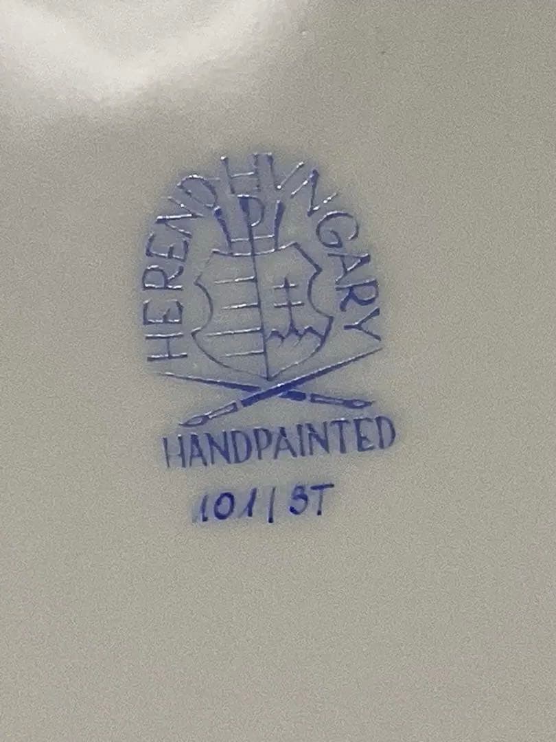 ヘレンド　パーティープレート　チューリップの花束　オーバル型大皿　ハンドペイント