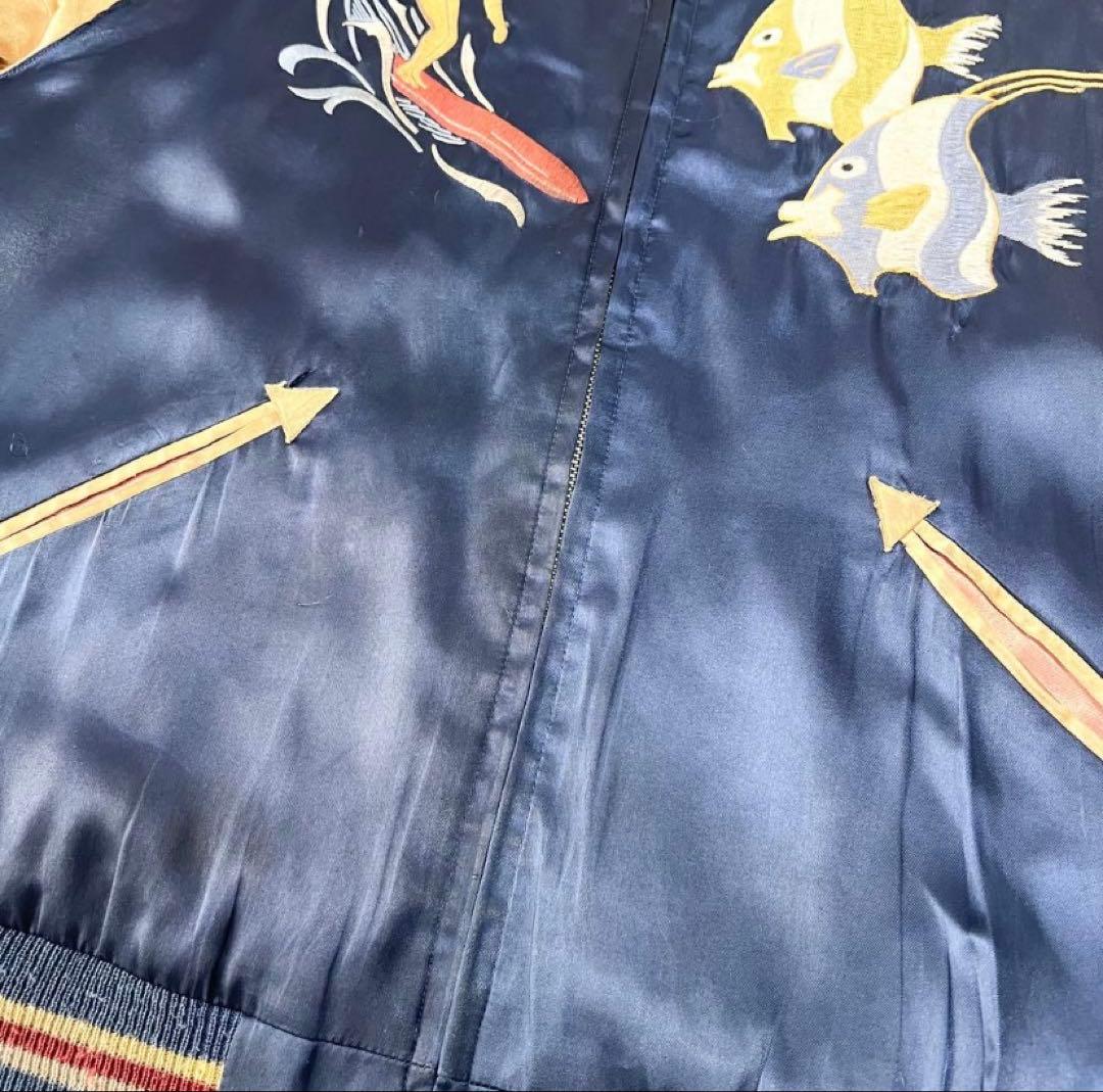 今週末まで値下げ　テーラー東洋 スカジャン ウクレレ アロハ 龍 リバーシブル