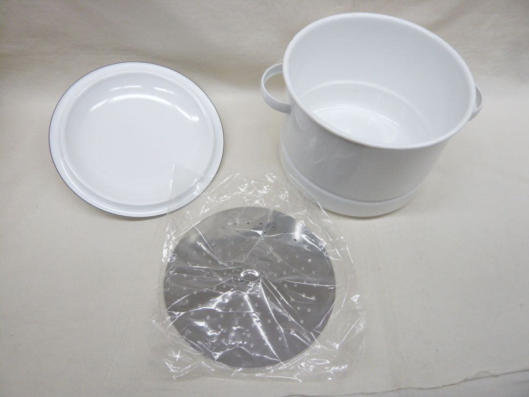 『にちにち道具』蒸し鍋21cm 5.0L 日本製 ガス・IH対応 野田琺瑯