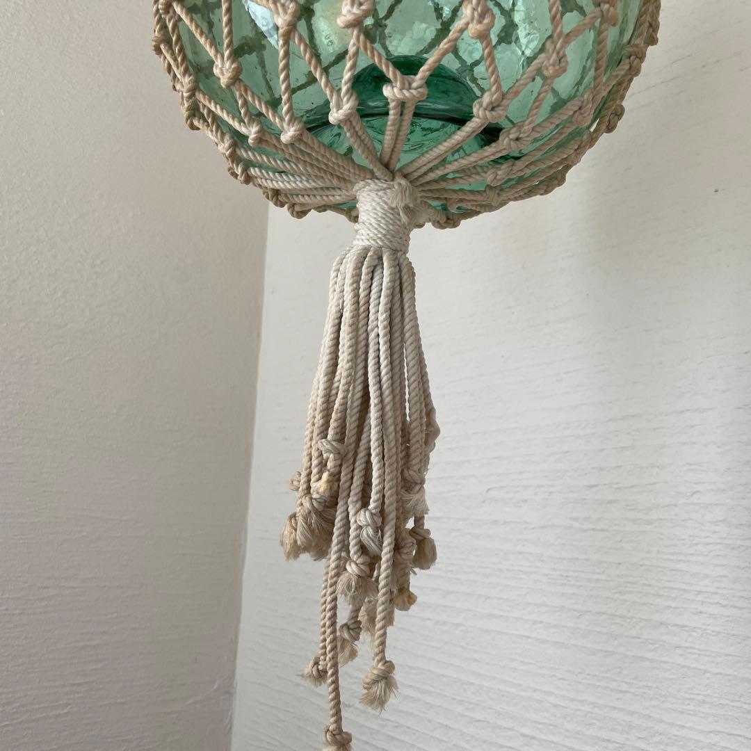 ガラス 浮き玉 浮き球 網付き　漁具