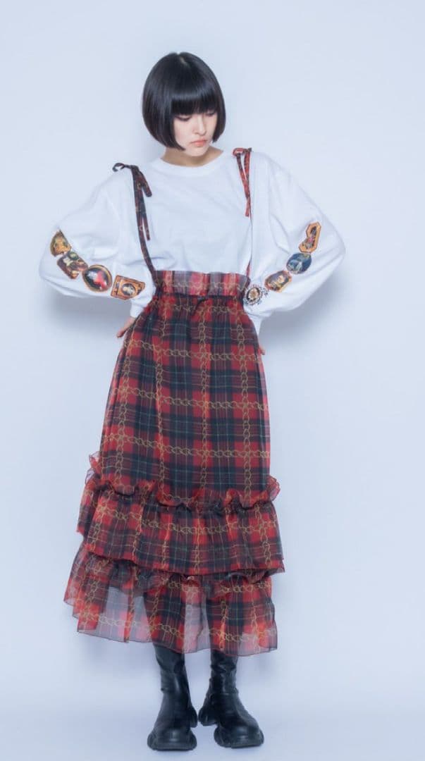 【新品】&エルシー　チェーンチェックスカート