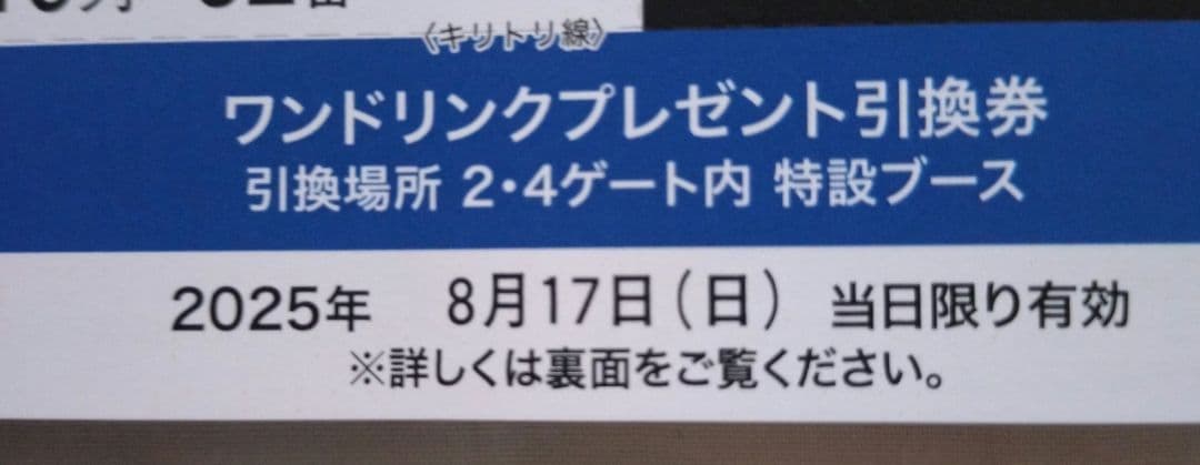 8/17(日)　ソフトバンクVSロッテ戦 みずほプレミアムSSシ―ト♪最前列