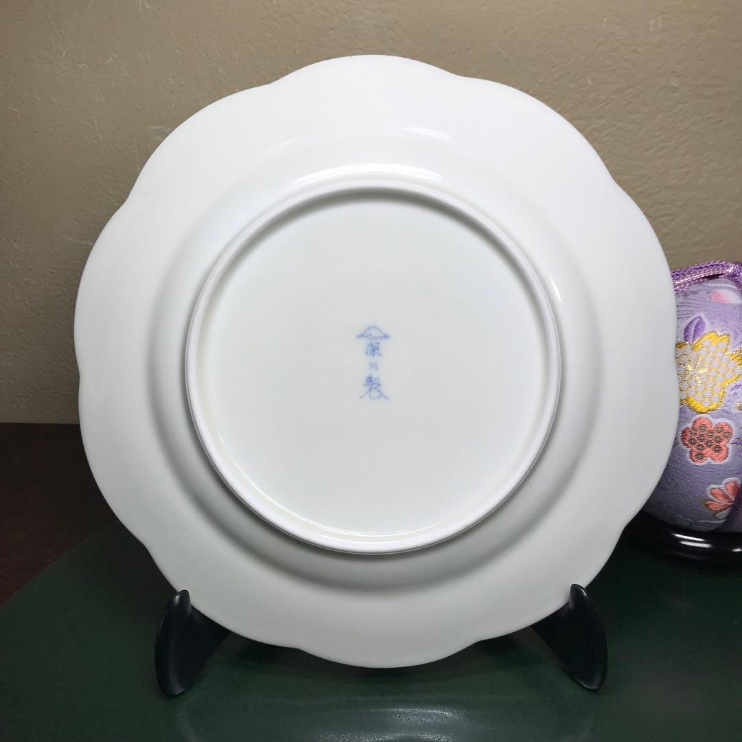 深川製磁　VOC 芙蓉手　染付高台　コーヒーカップ&ソーサーと20cm皿　希少