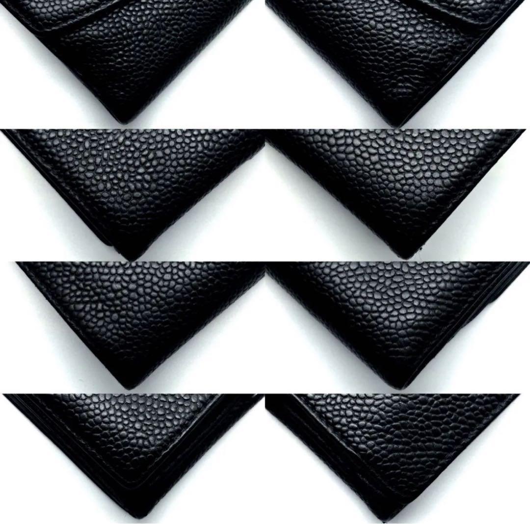 【美品✨】シャネル 財布 ココステッチ キャビア Wホック 二つ折 BL