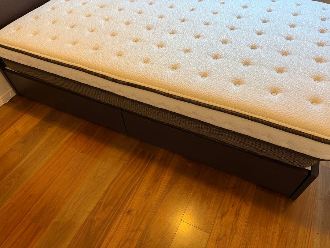 セミダブル　ニトリ ベッドフレーム ダークブラウン 引き出し付 マットレスセット