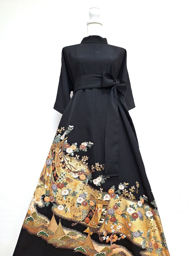 着物リメイクワンピース3607