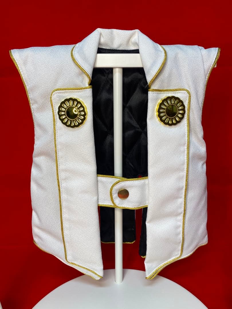 徳川家康　五月人形　兜飾り　白陣羽織付き兜平飾り　龍虎柄