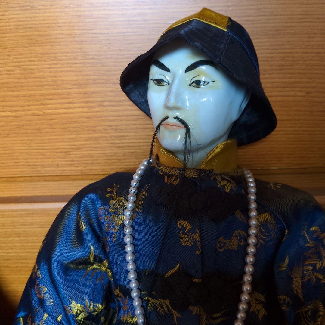 ✴アンティーク 「中国ペア人形」✴頭と手足は陶製・清朝時代の服装と髪型です✴