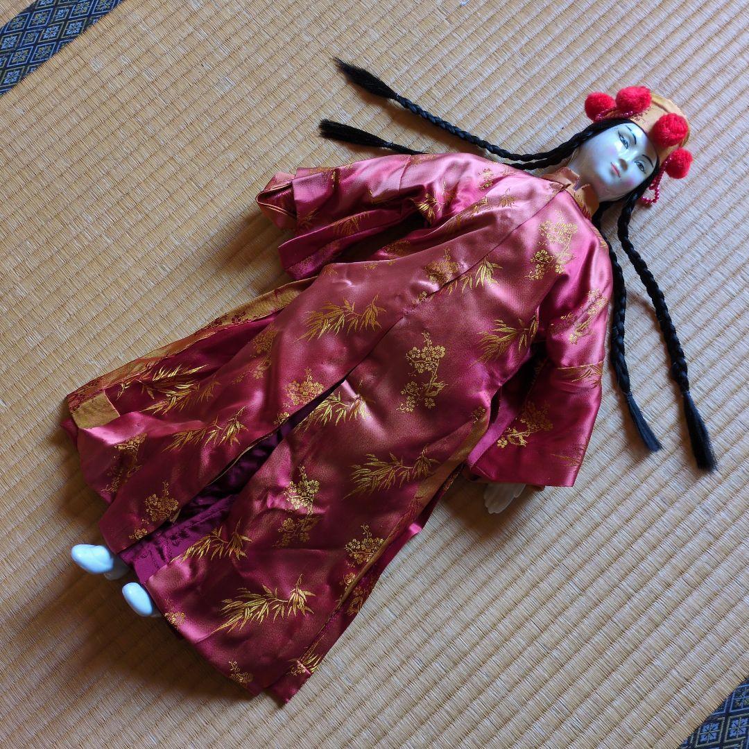 ✴アンティーク 「中国ペア人形」✴頭と手足は陶製・清朝時代の服装と髪型です✴