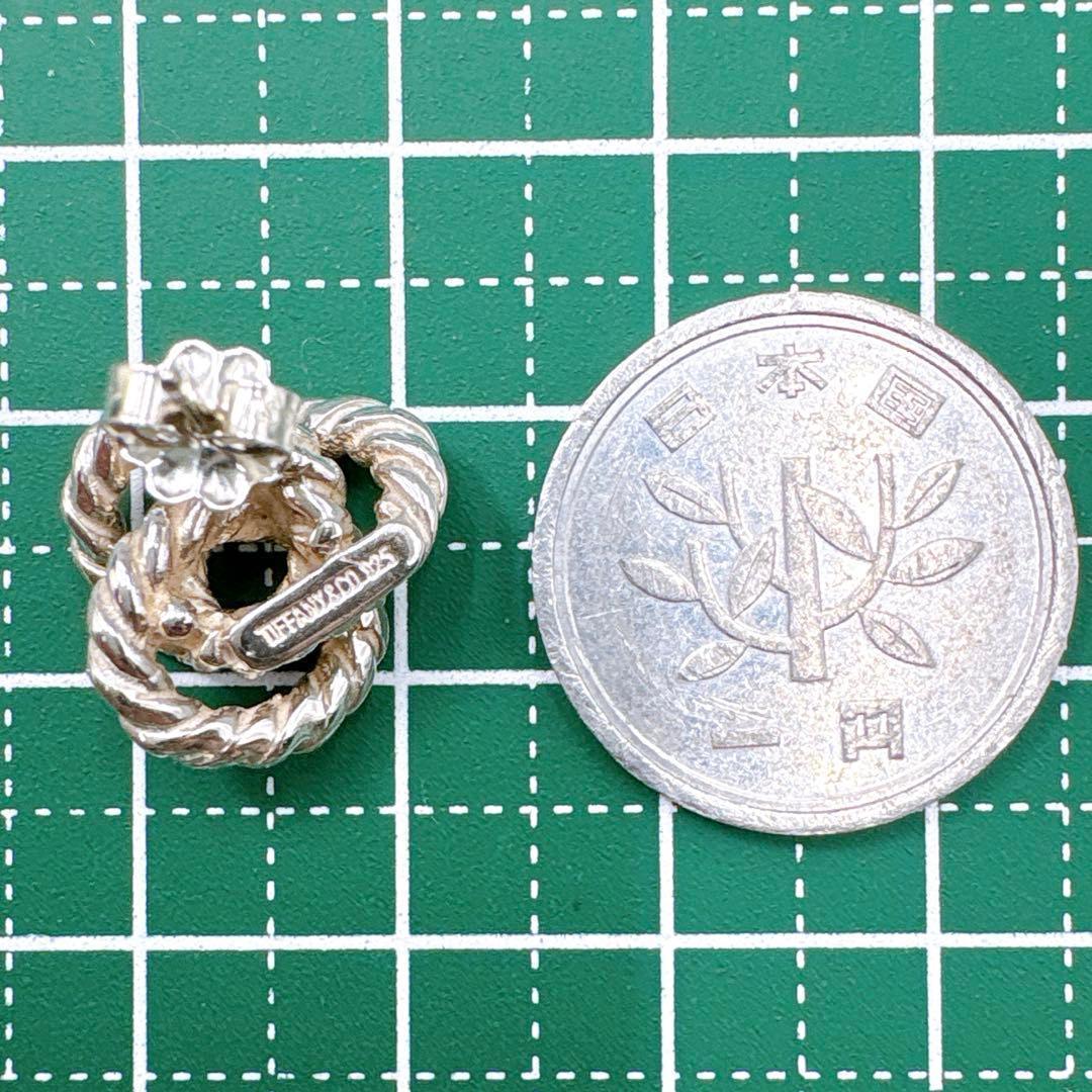 美品 オールドティファニー ツイスト ノット ピアス キャッチ社外品 シルバー