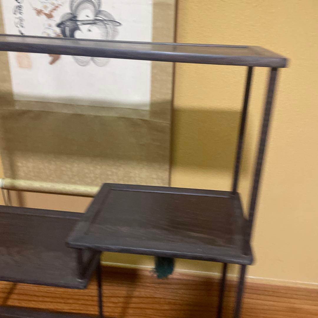 唐木 黒檀 小品盆栽飾り棚 箱卓 床の間置き台 ビンテージ品 昭和レトロ