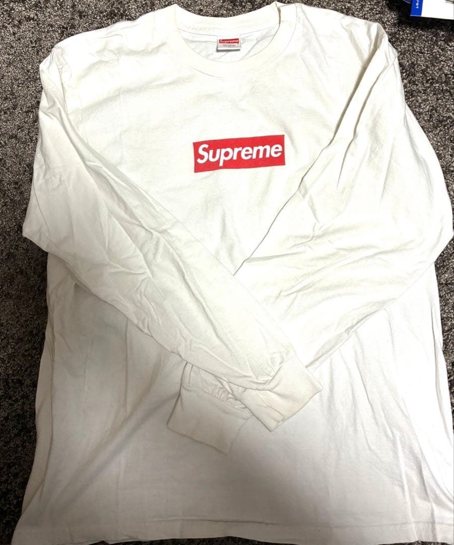 Supreme BOXLOGOホワイト ロングスリーブ Tシャツ M