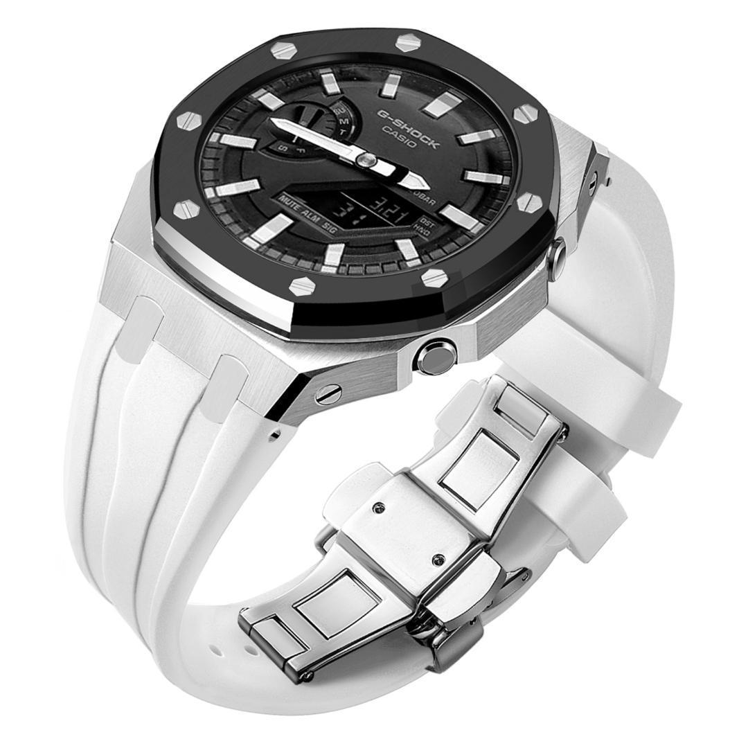 GA-2100 GA-2110 第四世代ベゼル&ベルト カスタム パーツ 銀＆黒