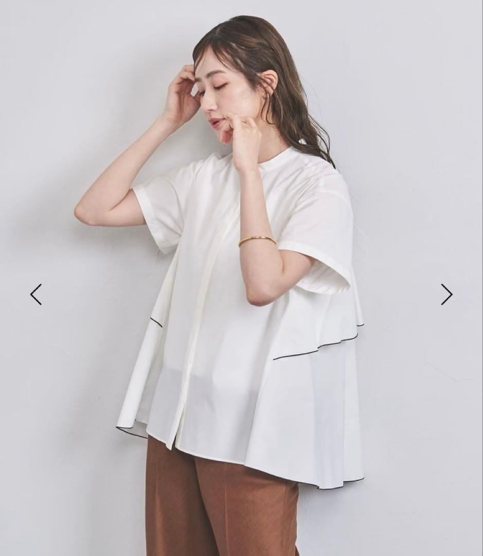 UNITED ARROWS バックフレア ショートスリーブ ブラウス