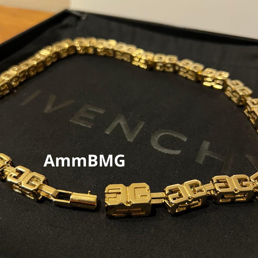 新品 20万 GIVENCHY 4Gロゴ キューブ　チェーンネックレス メンズ