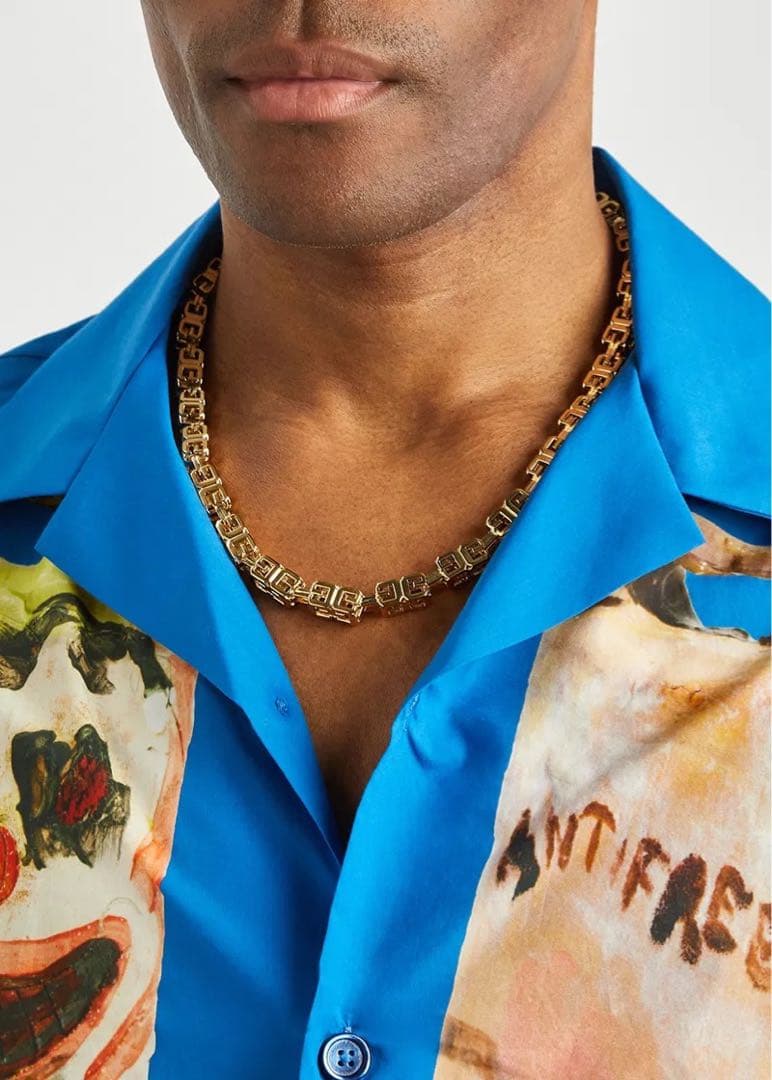 新品 20万 GIVENCHY 4Gロゴ キューブ　チェーンネックレス メンズ