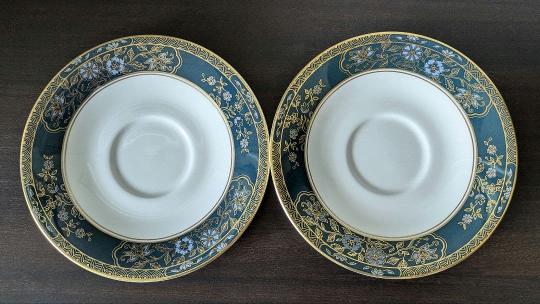 ロイヤルドルトン【カーライル】スープ皿 ダブルハンドルカップ&ソーサー 2客