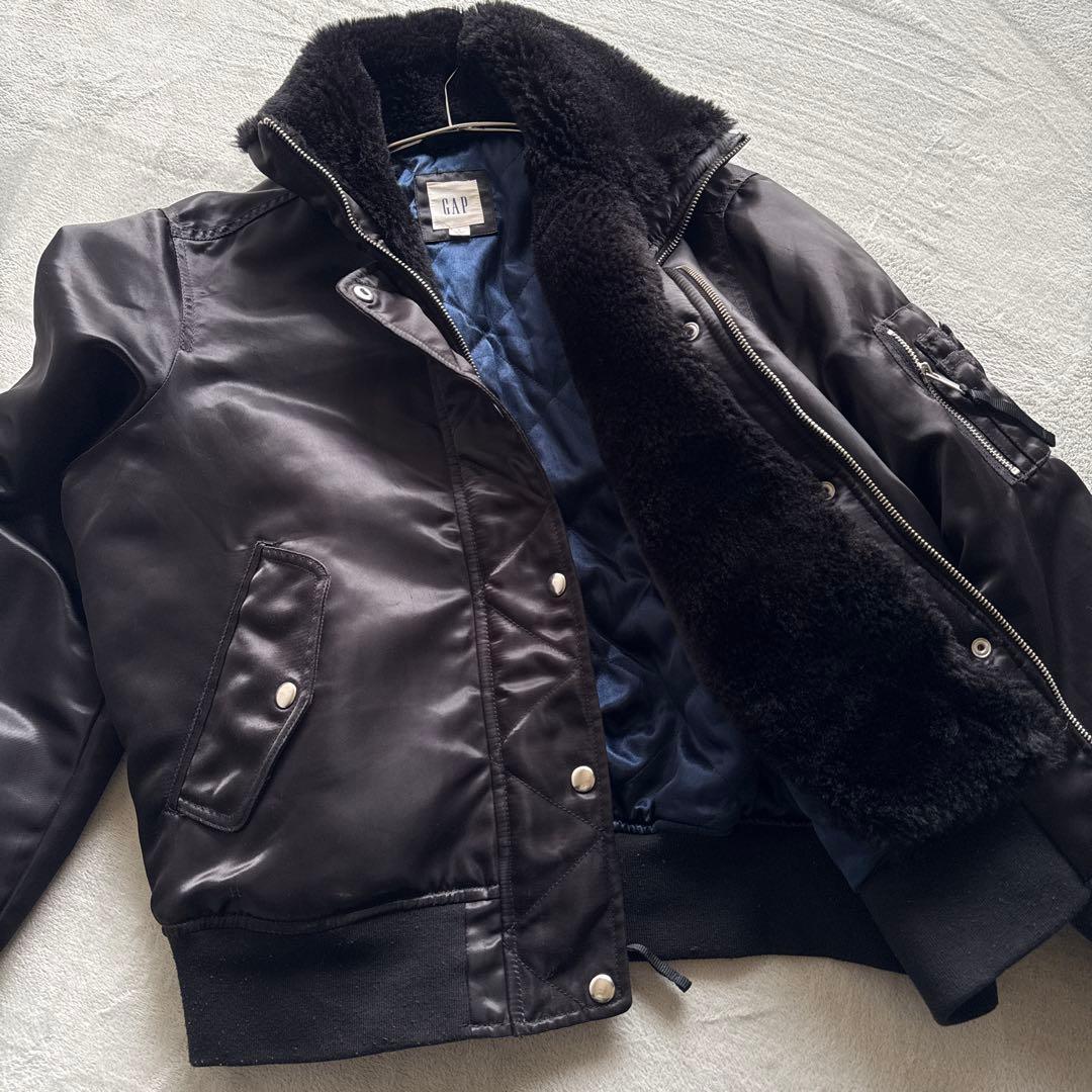 GAP【XL相当】B-15 ボア付き MA-1 y2k 黒／フライトジャケット