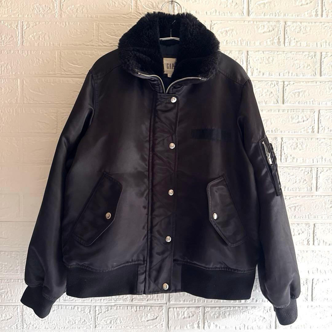 GAP【XL相当】B-15 ボア付き MA-1 y2k 黒／フライトジャケット