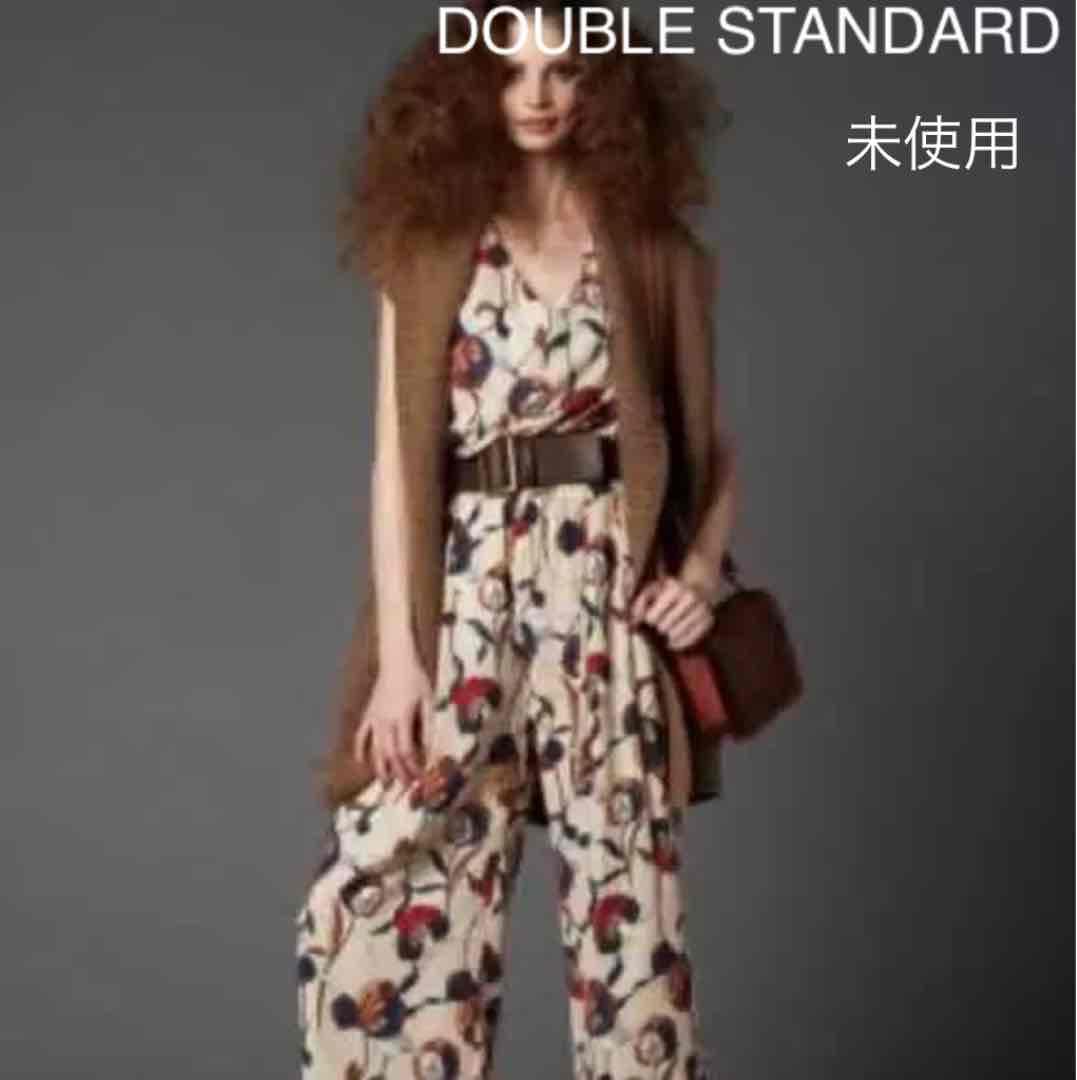 新品ダブルスタンダード花柄オールインワンジャンプスーツオーバーカバーオール茶青緑