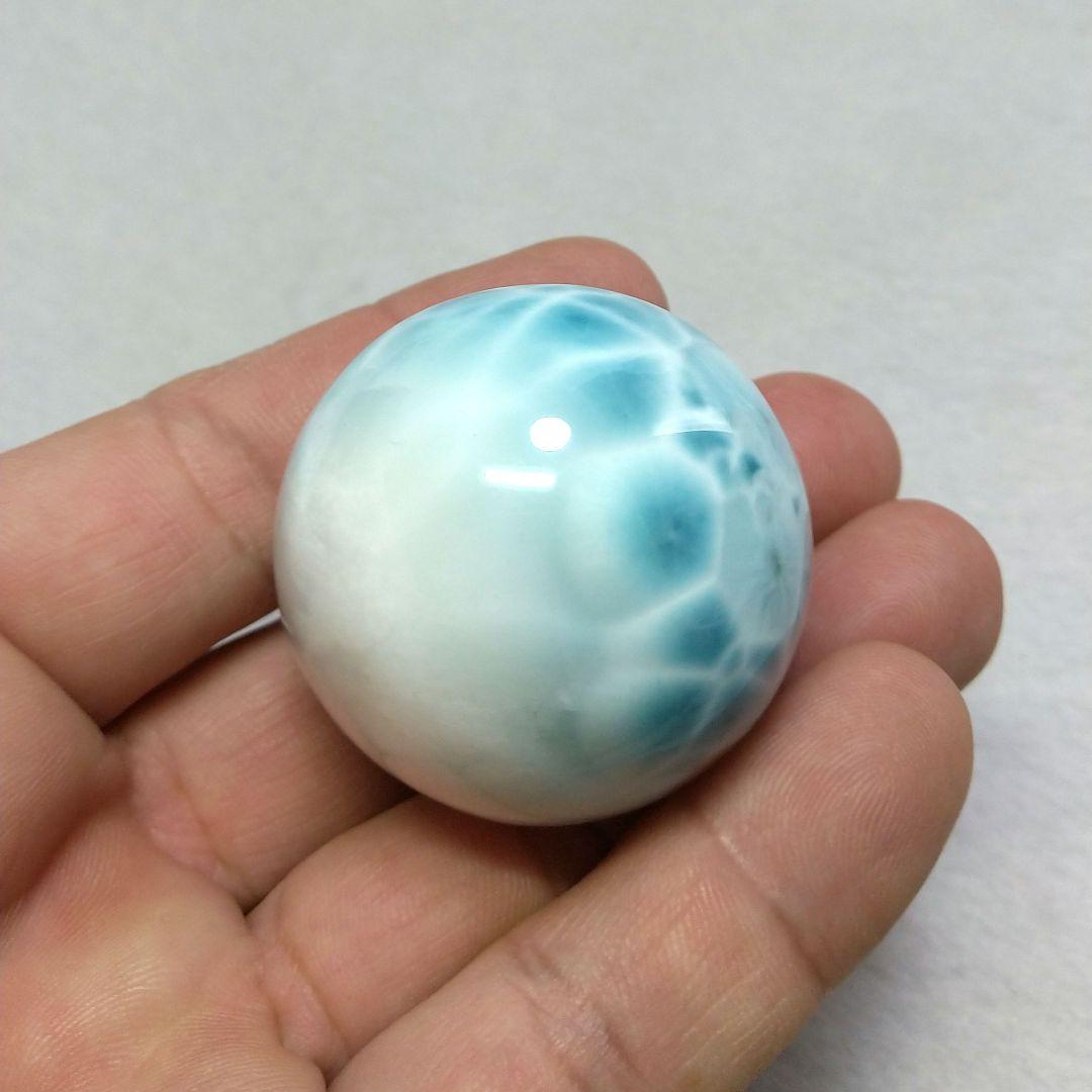 【良質,希少】ラリマー スフィア　４２㎜　置物　丸玉　美品　天然