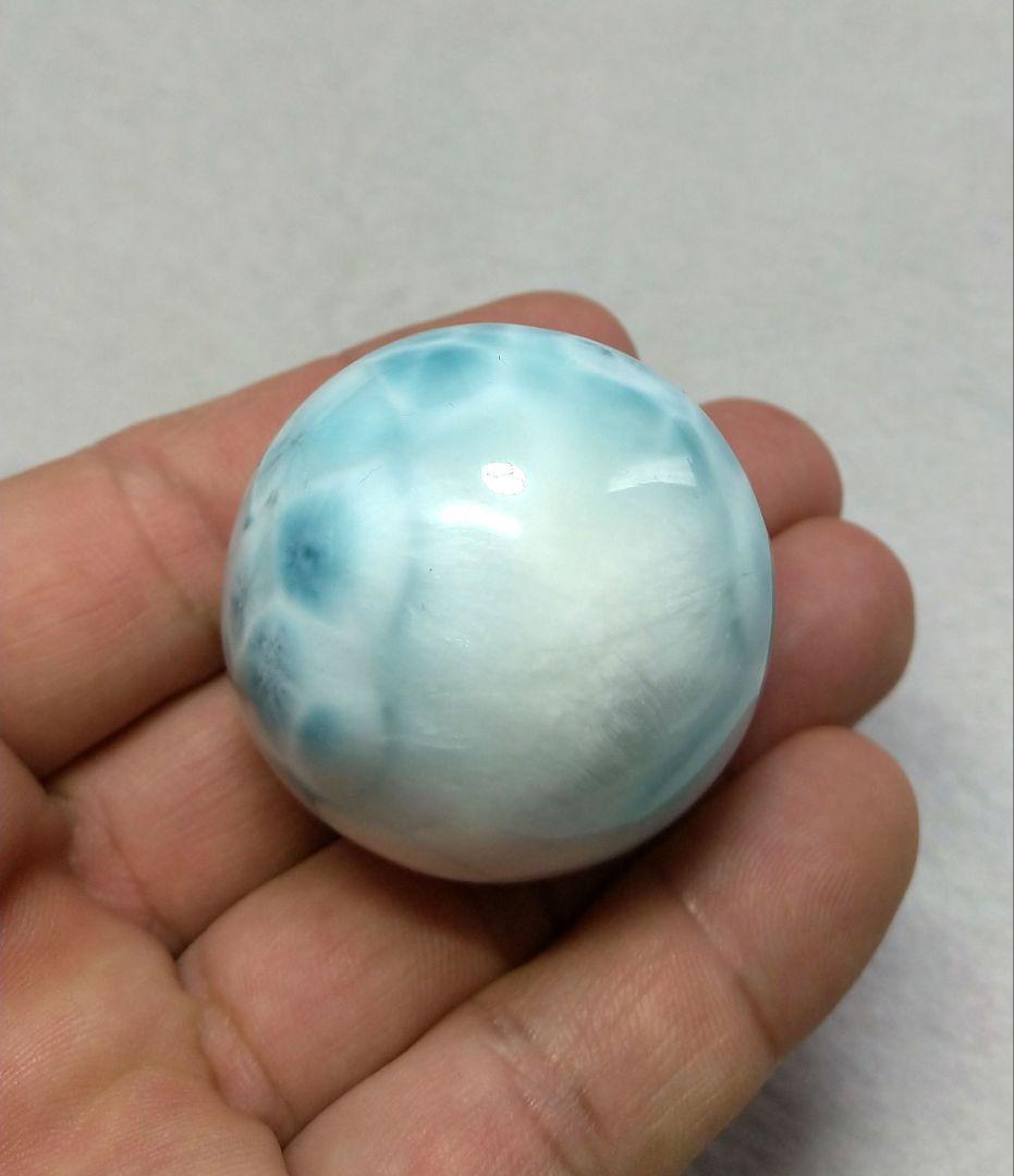【良質,希少】ラリマー スフィア　４２㎜　置物　丸玉　美品　天然
