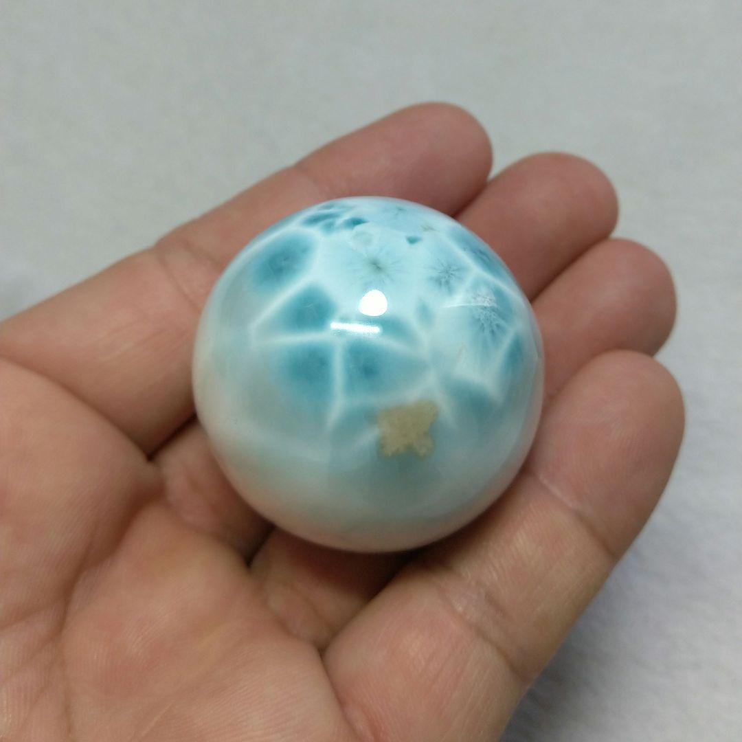 【良質,希少】ラリマー スフィア　４２㎜　置物　丸玉　美品　天然