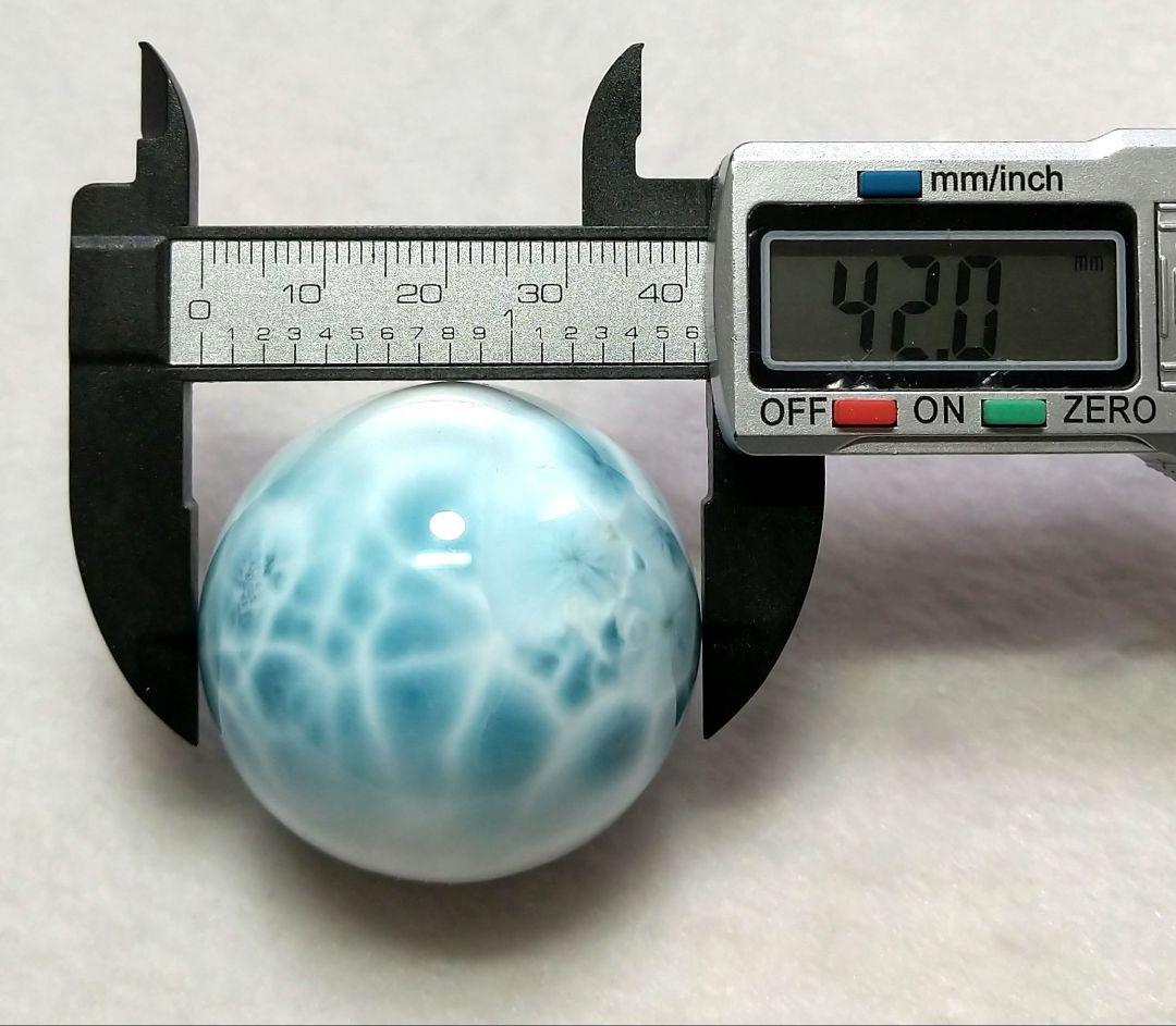 【良質,希少】ラリマー スフィア　４２㎜　置物　丸玉　美品　天然