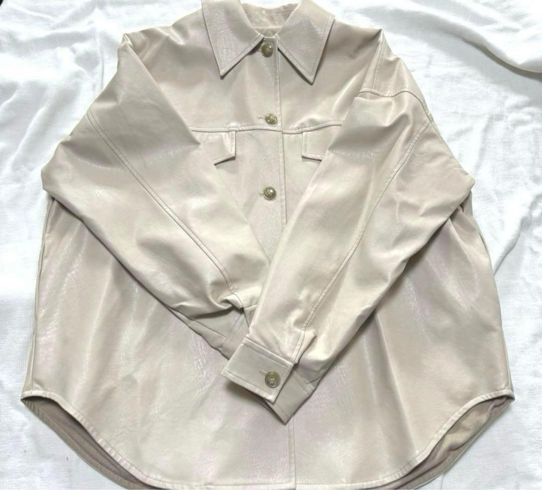 美品CLANE FAKE LEATHER BLOUSON ライダースジャケット