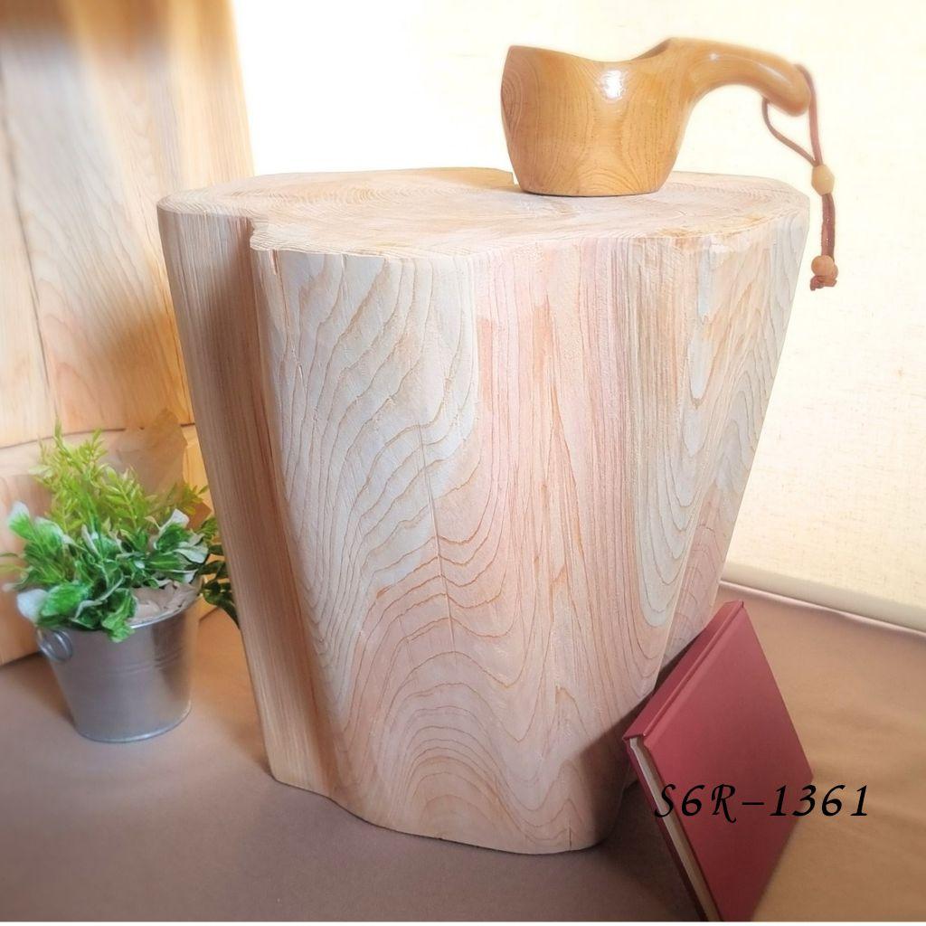 東濃ひのき 高さ37幅38 切株スツール・テーブル・無垢無塗装・オーガニック