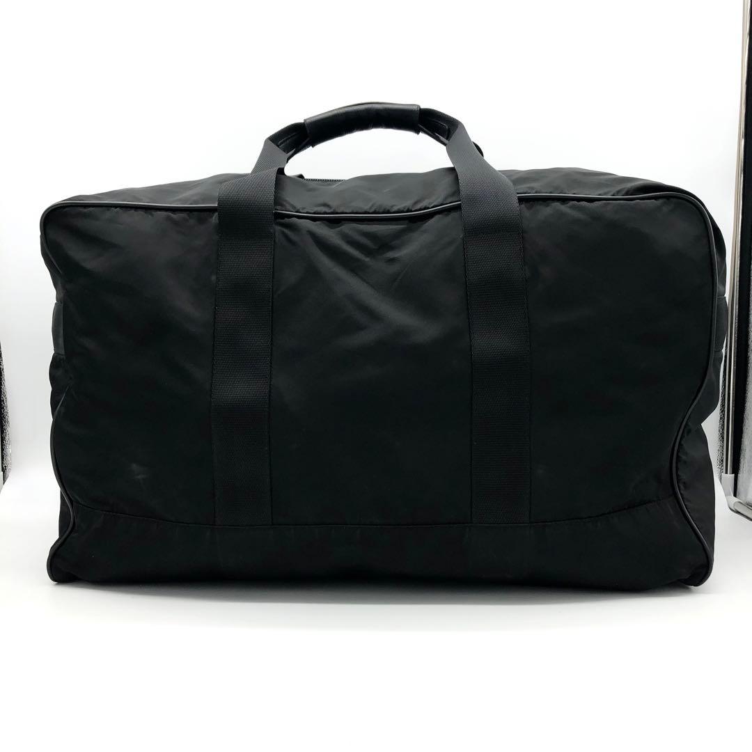 【極美品✨】プラダ ボストンバッグ テスートナイロン レザー 南京錠 鍵付き 黒