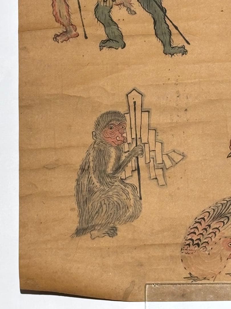 「天保八年筆 青面 金剛 庚申」彩色木版刷り 1枚|和本仏教美術仏画 密教