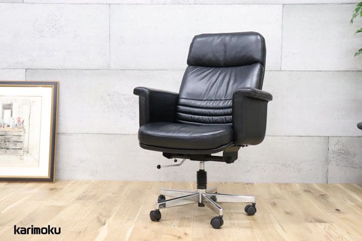 GMDN12J ○ karimoku / カリモク 最高級 総革 デスクチェア