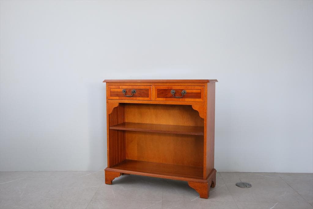 英国アンティーク木製ブックシェルフ/本棚/食器棚/飾り棚/収納ラック92-130