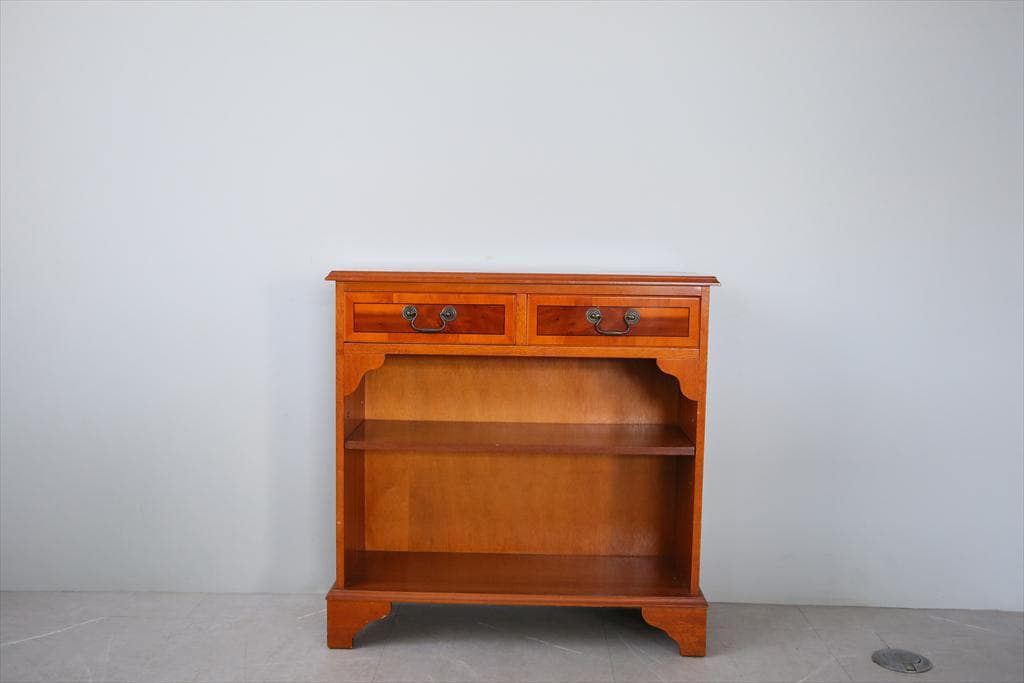 英国アンティーク木製ブックシェルフ/本棚/食器棚/飾り棚/収納ラック92-130