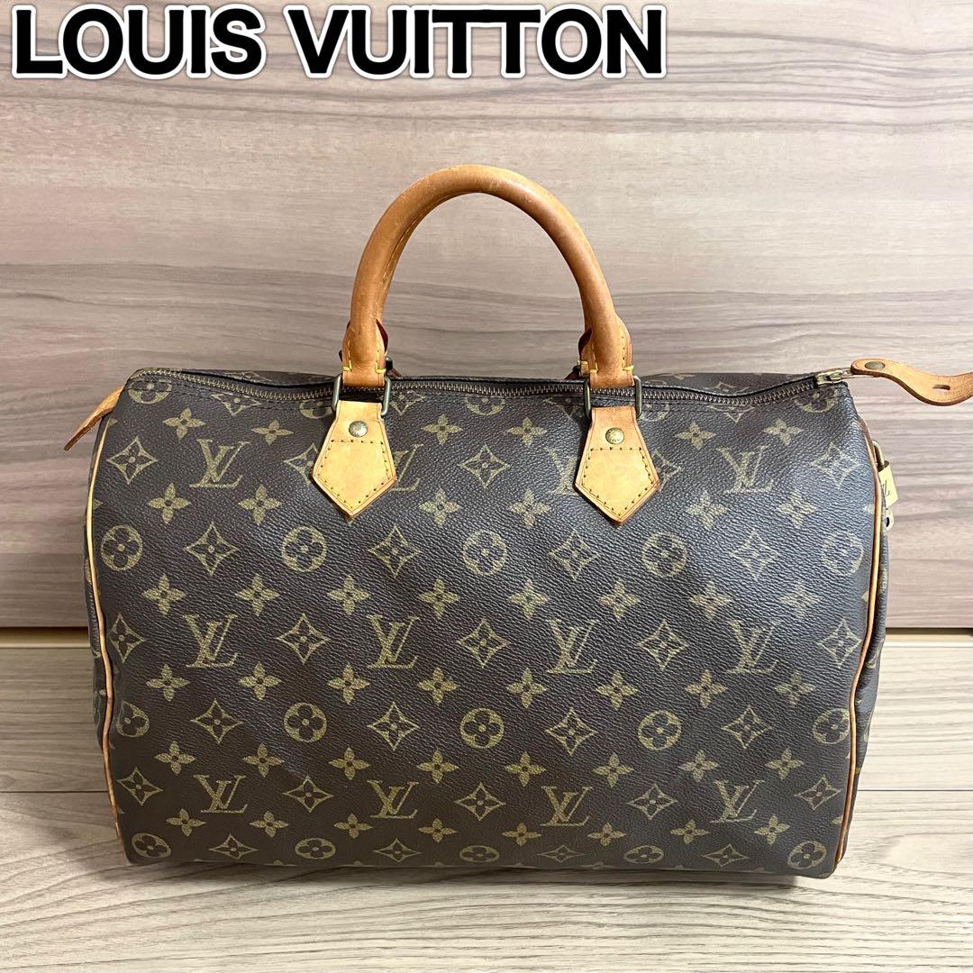ルイヴィトン　ボストンバッグ　スピーディ35 モノグラム　ブラウン　ヌメ革