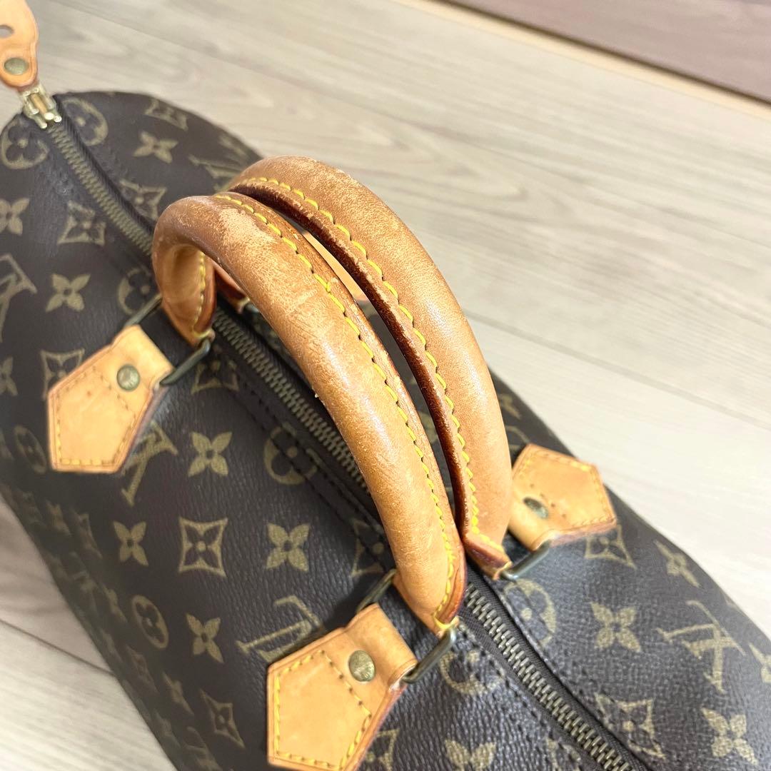 ルイヴィトン　ボストンバッグ　スピーディ35 モノグラム　ブラウン　ヌメ革